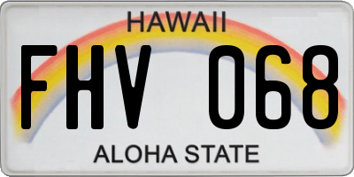HI license plate FHV068