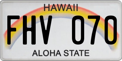 HI license plate FHV070