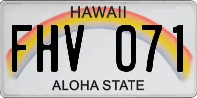 HI license plate FHV071