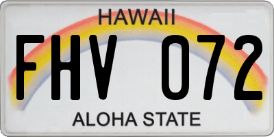 HI license plate FHV072