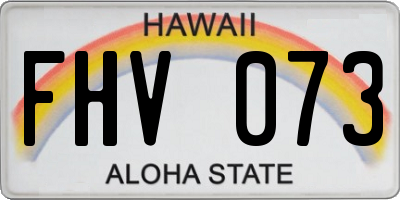 HI license plate FHV073