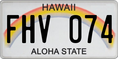 HI license plate FHV074