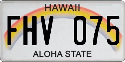 HI license plate FHV075