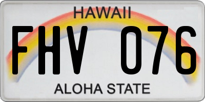 HI license plate FHV076