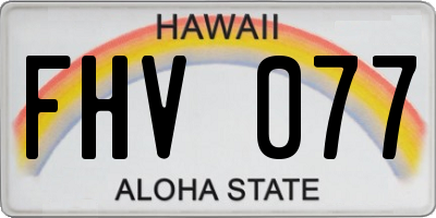 HI license plate FHV077