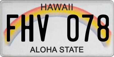 HI license plate FHV078