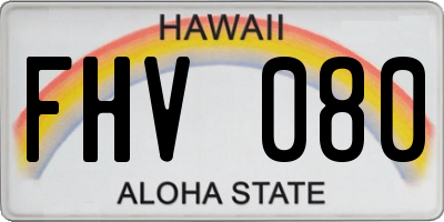 HI license plate FHV080