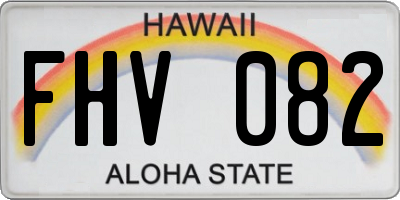 HI license plate FHV082