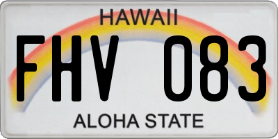 HI license plate FHV083