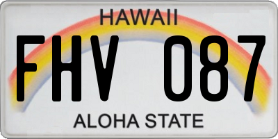 HI license plate FHV087