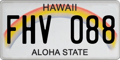 HI license plate FHV088