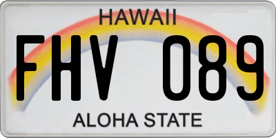 HI license plate FHV089