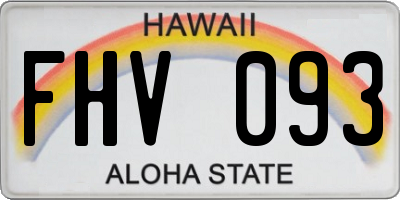 HI license plate FHV093