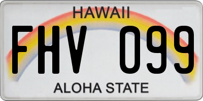 HI license plate FHV099