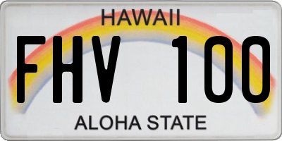 HI license plate FHV100