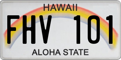 HI license plate FHV101