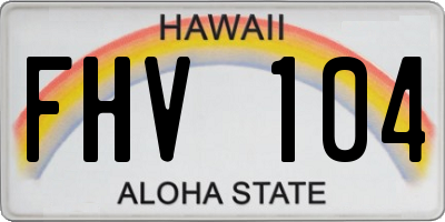 HI license plate FHV104