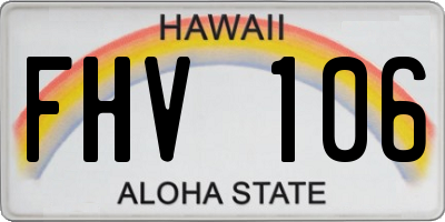 HI license plate FHV106