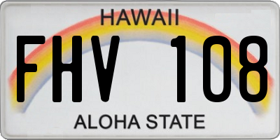 HI license plate FHV108