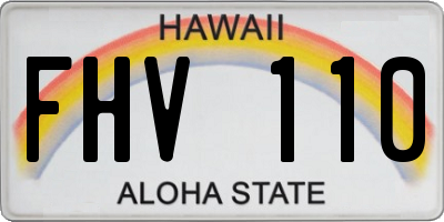 HI license plate FHV110