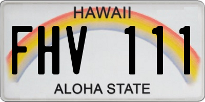 HI license plate FHV111