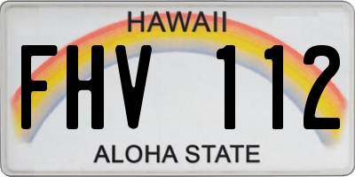 HI license plate FHV112