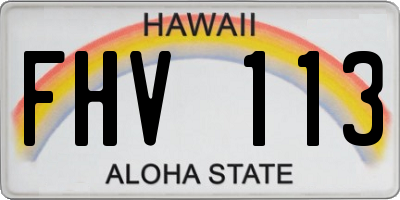 HI license plate FHV113