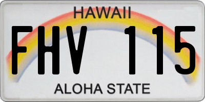 HI license plate FHV115