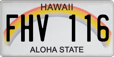 HI license plate FHV116