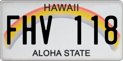 HI license plate FHV118