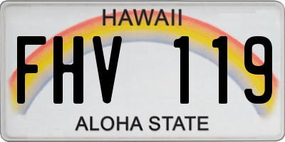 HI license plate FHV119