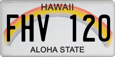 HI license plate FHV120