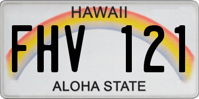 HI license plate FHV121