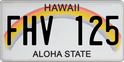 HI license plate FHV125