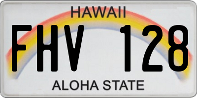 HI license plate FHV128