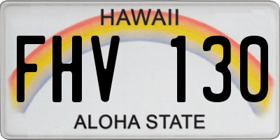 HI license plate FHV130