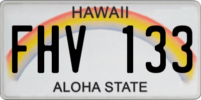 HI license plate FHV133