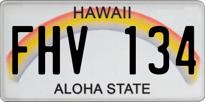 HI license plate FHV134
