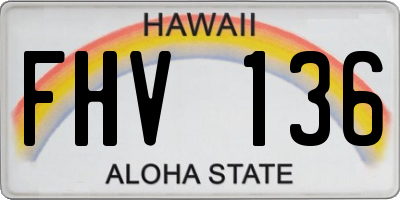 HI license plate FHV136