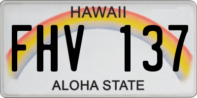 HI license plate FHV137
