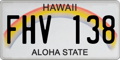 HI license plate FHV138