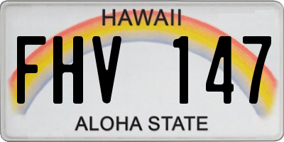 HI license plate FHV147