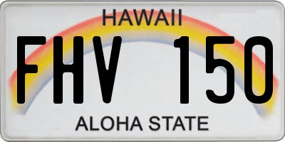 HI license plate FHV150