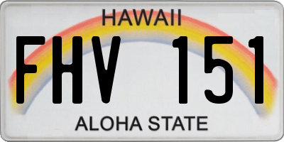 HI license plate FHV151