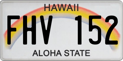 HI license plate FHV152
