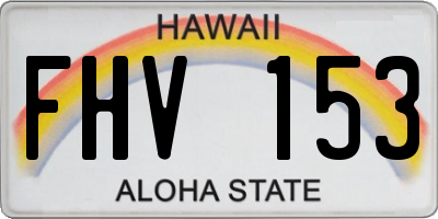 HI license plate FHV153