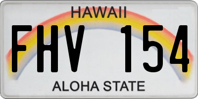 HI license plate FHV154