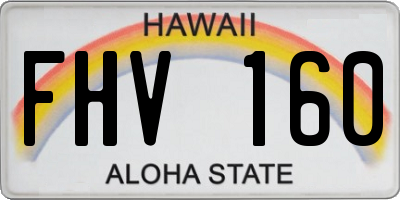 HI license plate FHV160