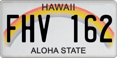 HI license plate FHV162