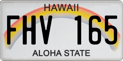 HI license plate FHV165